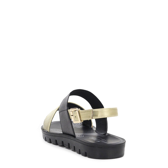 картинка Туфли летние женские Черные/Золотистые 834070 от магазина Sun-place