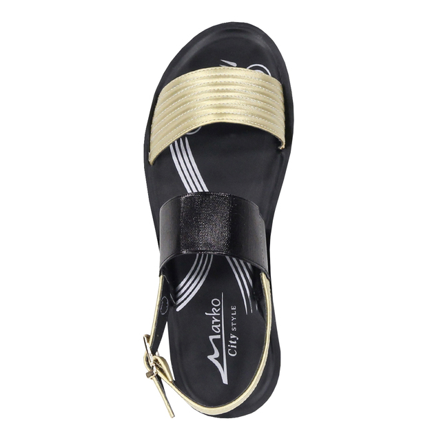 картинка Туфли летние женские Черные/Золотистые 834070 от магазина Sun-place